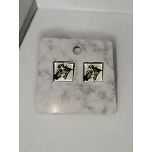 Zebra post stud earrings EDS Ehlers danlos syndrome awareness